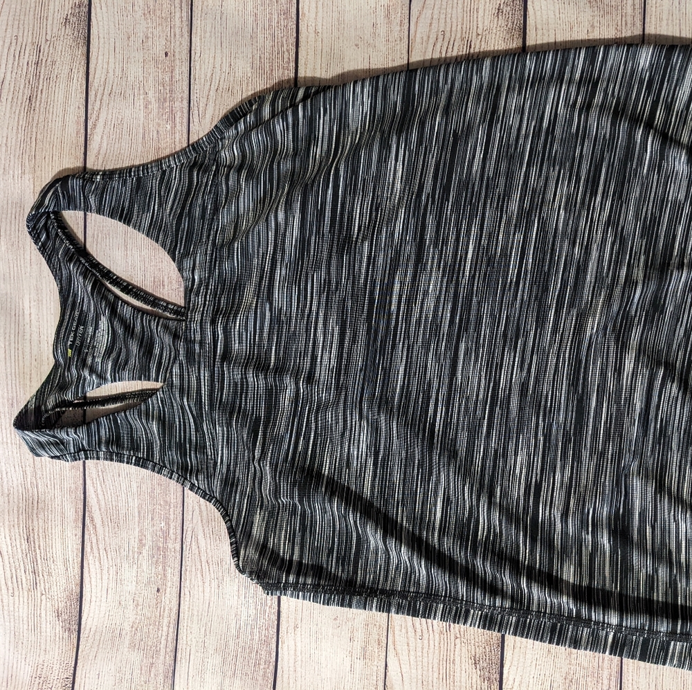 Tek Gear Women's Strappy Racerback Athletic Tanks, Small, Black Space Stripe